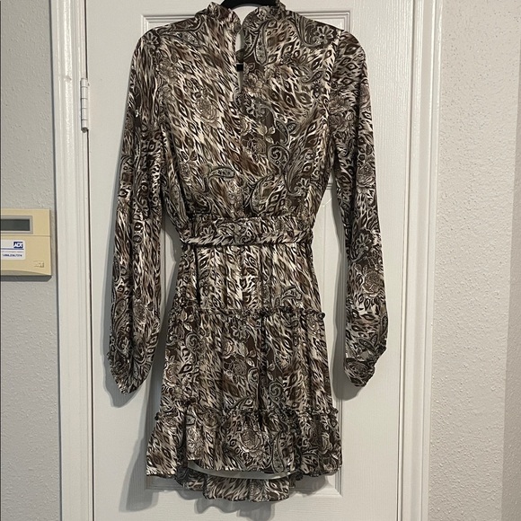 She and Sky Animal Print Long Sleeve Dress - Picture 2 of 3